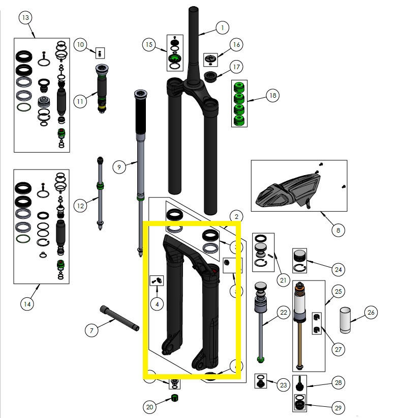DVO BOTTOM CASE ASSEMBLY, 29", ONYX 38 D1, BLACK DVO BOTTOM CASE ASSEMBLY, 29", ONYX 38 D1, BLACK