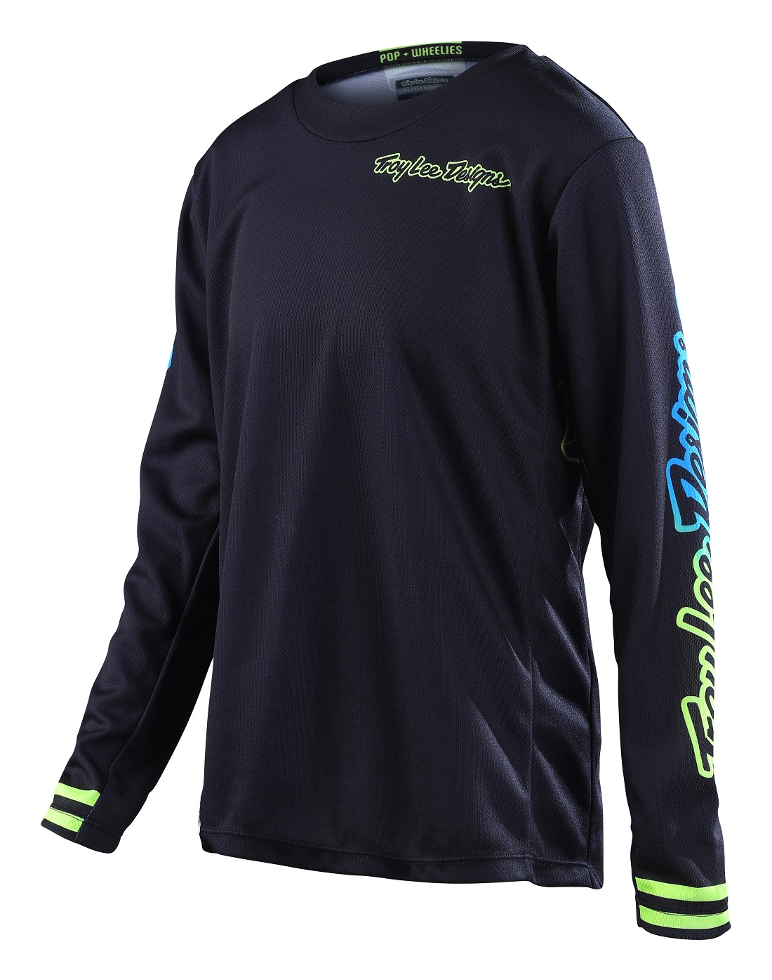TROY LEE DESIGNS GP JERSEY, MONO, BLACK/YELLOW/CYAN, YOUTH, XL / YOUTH TROY LEE DESIGNS GP JERSEY, MONO, BLACK/YELLOW/CYAN, YOUTH, XL / YOUTH