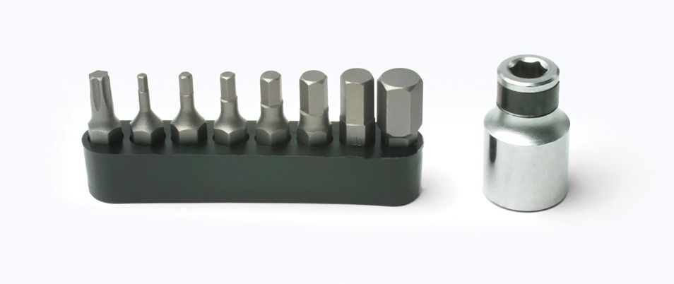 PEDRO´S TORQUE BIT SET, INCL. T25 BIT, 7 HEX BITS AND 1/4" ADAPTER, 1/4" PEDRO´S TORQUE BIT SET, INCL. T25 BIT, 7 HEX BITS AND 1/4" ADAPTER, 1/4"