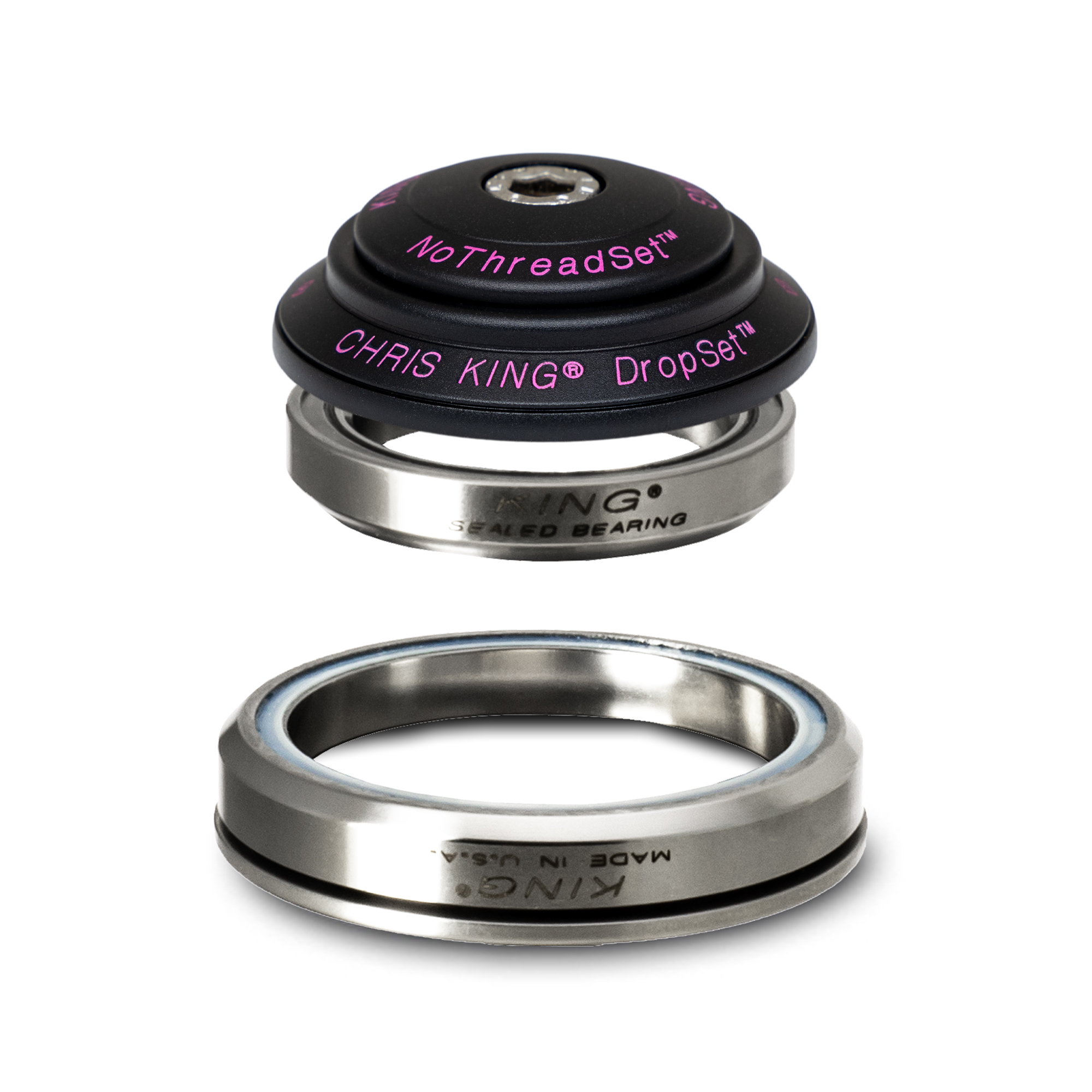 CHRIS KING DROPSET 2 TAPERED HEADSET, STEEL-BEARINGS, 1 1/8"-1.5", GRIPLOCK, IS42/28.6 |