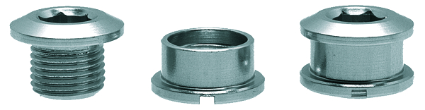 PROBLEM SOLVERS CHAINRING BOLTS AND -NUTS, 8MM, 2-SPEED, 5 PCS., ALUMINIUM, SILVER PROBLEM SOLVERS CHAINRING BOLTS AND -NUTS, 8MM, 2-SPEED, 5 PCS., ALUMINIUM, SILVER