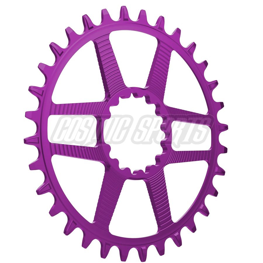 E*THIRTEEN HELIX R GUIDERING DIRECT MOUNT CHAINRING, 32 T., 52/55MM CHAIN LINE, 11/12-SPD, EGGPLANT E*THIRTEEN HELIX R GUIDERING DIRECT MOUNT CHAINRING, 32 T., 52/55MM CHAIN LINE, 11/12-SPD, EGGPLANT