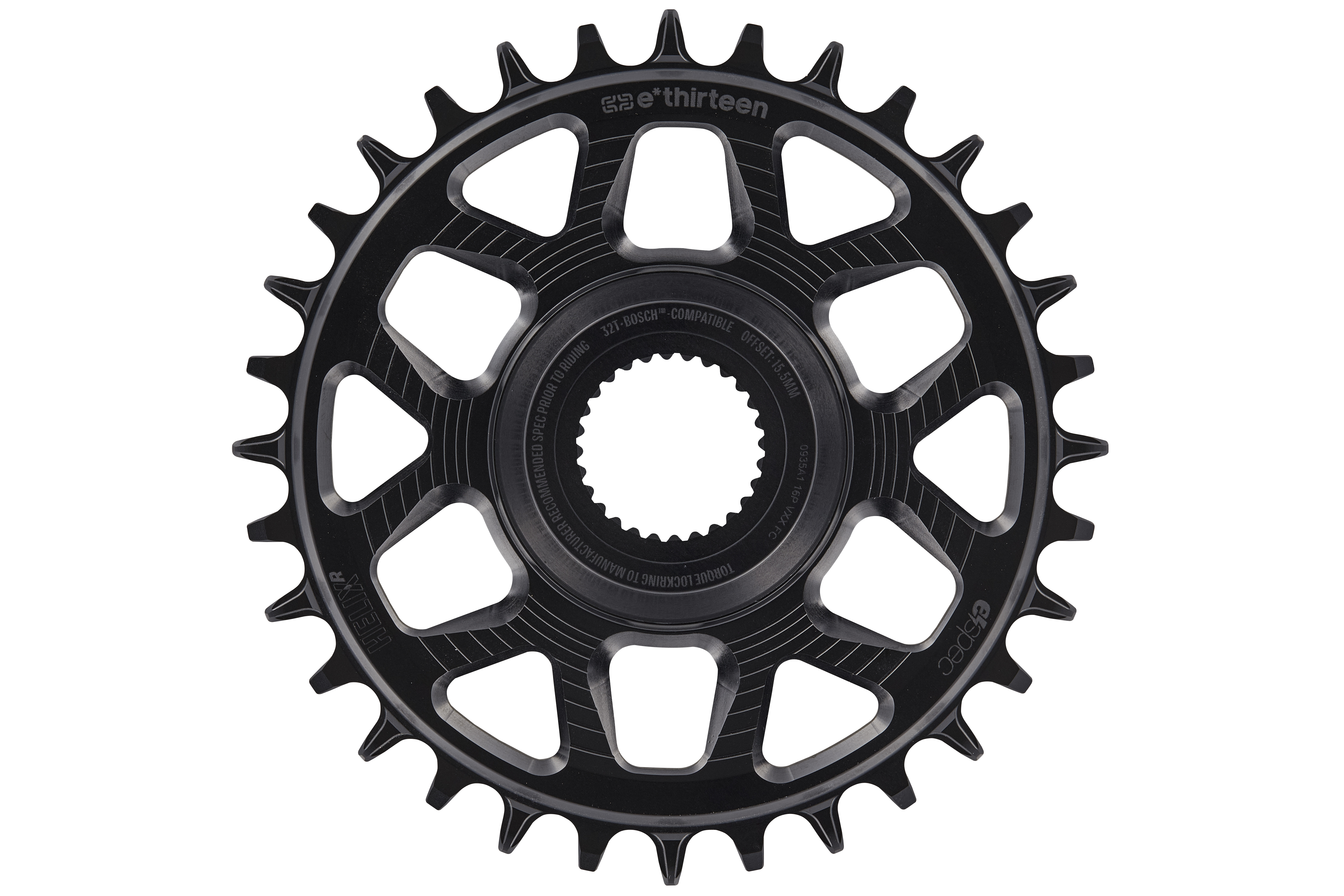 E*THIRTEEN HELIX R E*SPEC SRAM DIRECT MOUNT CHAINRING, BOSCH SX/CX GEN4, 32 T., 11/12-SPD, BLACK