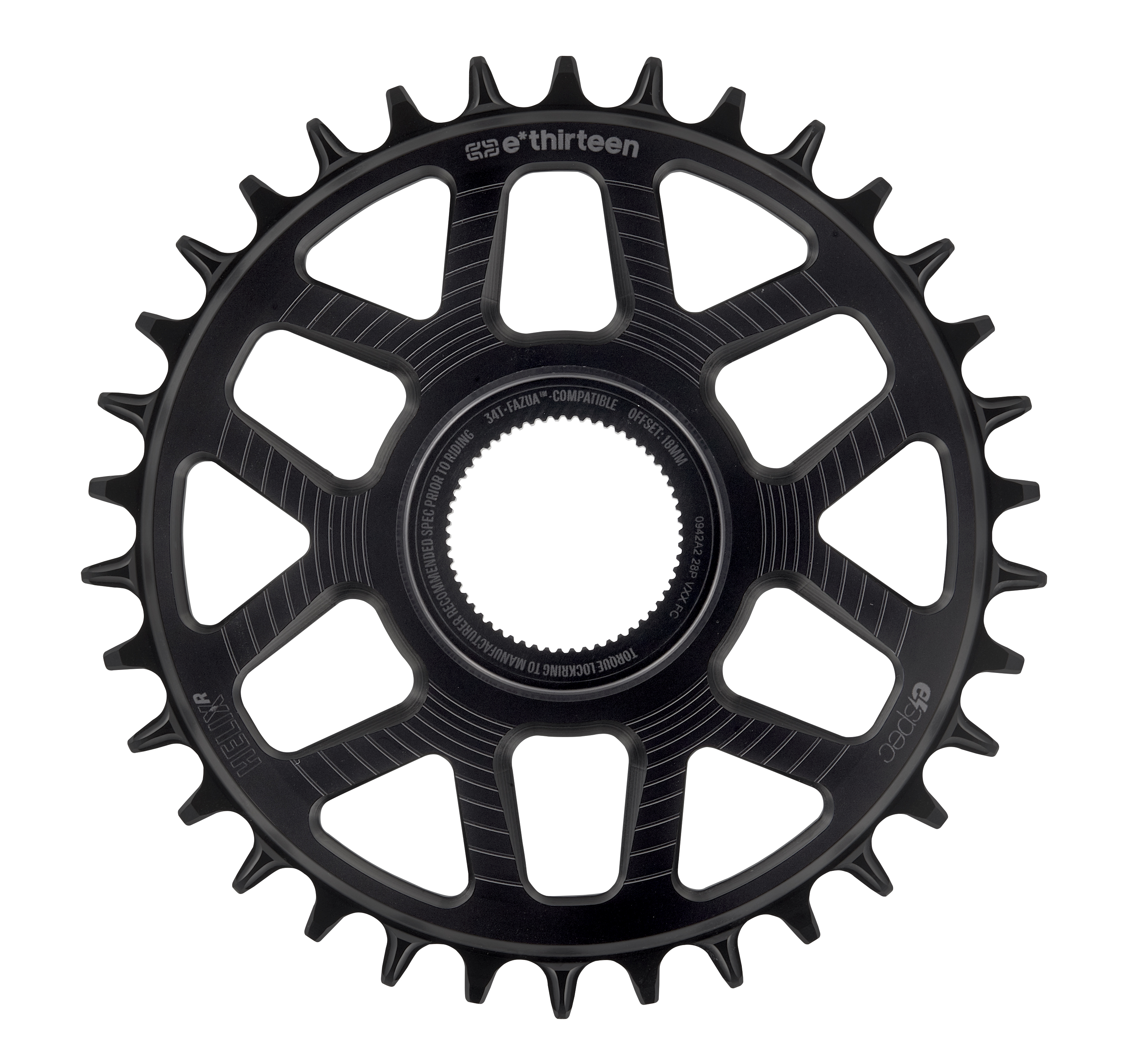 E*THIRTEEN HELIX R E*SPEC SRAM DIRECT MOUNT CHAINRING, FAZUA RIDE 60, 34 T., BLACK E*THIRTEEN HELIX R E*SPEC SRAM DIRECT MOUNT CHAINRING, FAZUA RIDE 60, 34 T., BLACK