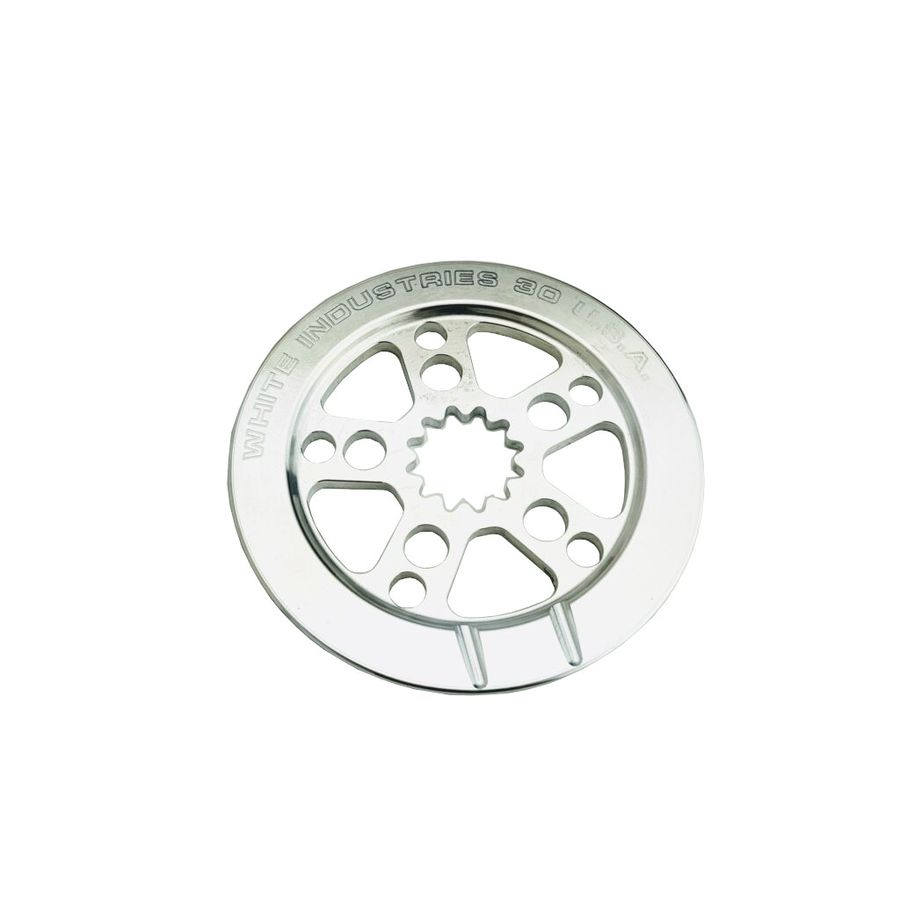 WHITE INDUSTRIES ENO DIRECT MOUNT SINGLESPEED BASHGUARD/CHAINRING, POLISHED SILVER, 30 Z. WHITE INDUSTRIES ENO DIRECT MOUNT SINGLESPEED BASHGUARD/CHAINRING, POLISHED SILVER, 30 Z.