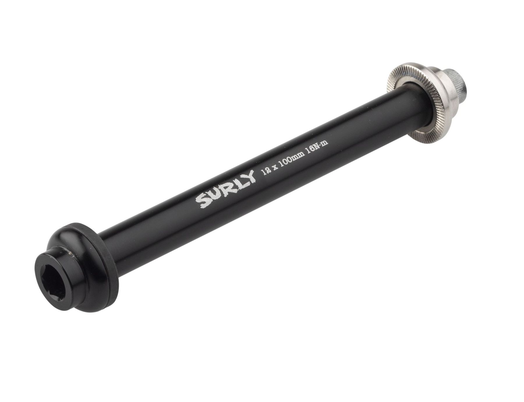 SURLY THRU-AXLE, FRONT 12X112MM, M6X1.0, 25MM, BLACK SURLY THRU-AXLE, FRONT 12X112MM, M6X1.0, 25MM, BLACK