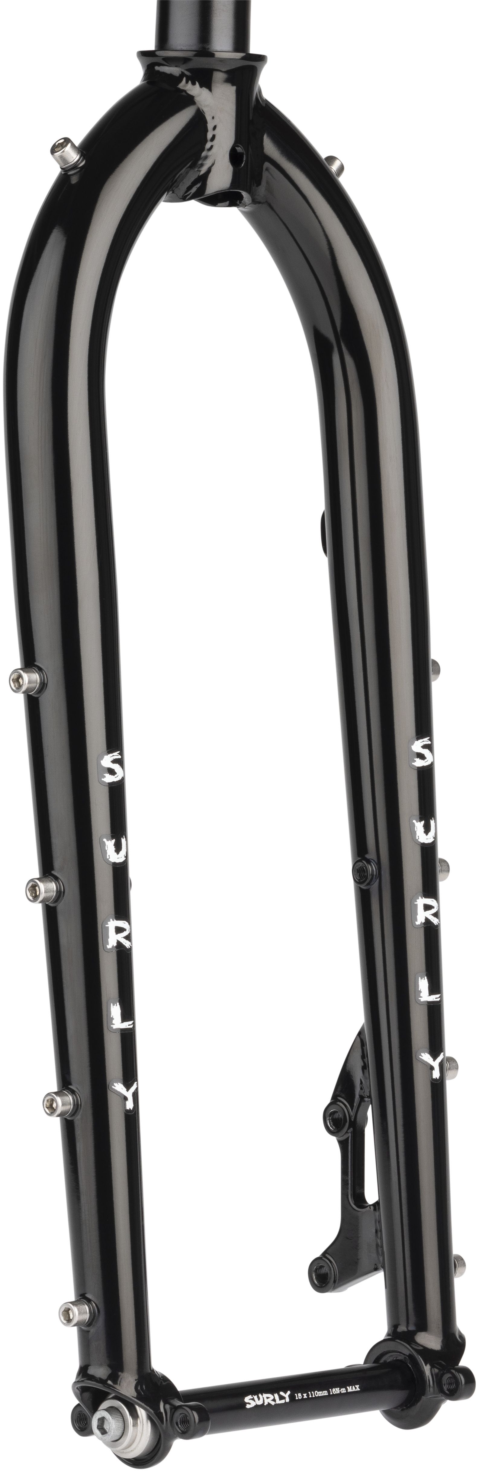 SURLY DINNER FORK STEEL FORK, 27.5"/29", 28.6-30, 50MM, 420MM, 110X15MM TA, IS DISC, BLACK SURLY DINNER FORK STEEL FORK, 27.5"/29", 28.6-30, 50MM, 420MM, 110X15MM TA, IS DISC, BLACK