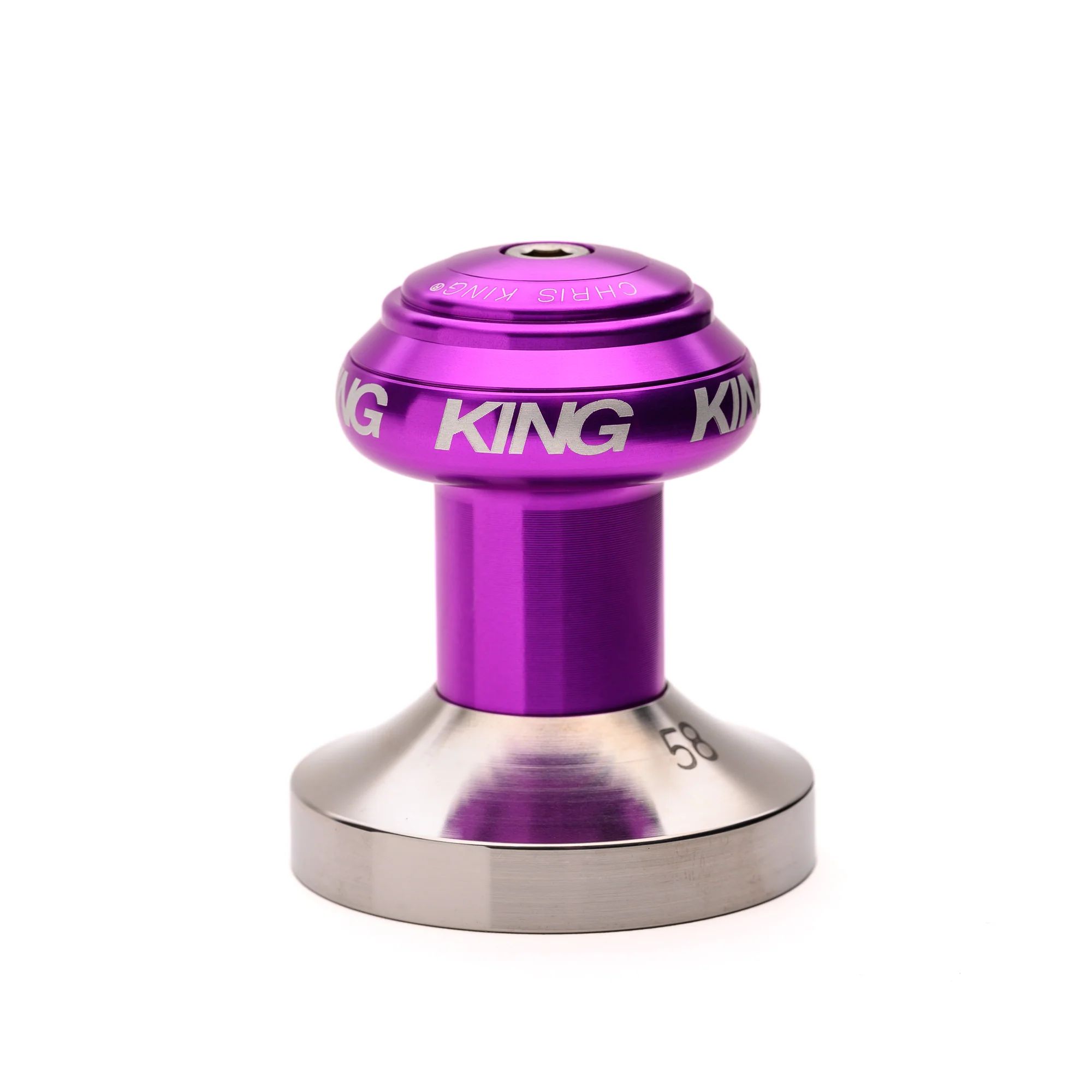 CHRIS KING ESPRESSO TAMPER, 58MM, FLAT, 3D VIOLET CHRIS KING ESPRESSO TAMPER, 58MM, FLAT, 3D VIOLET