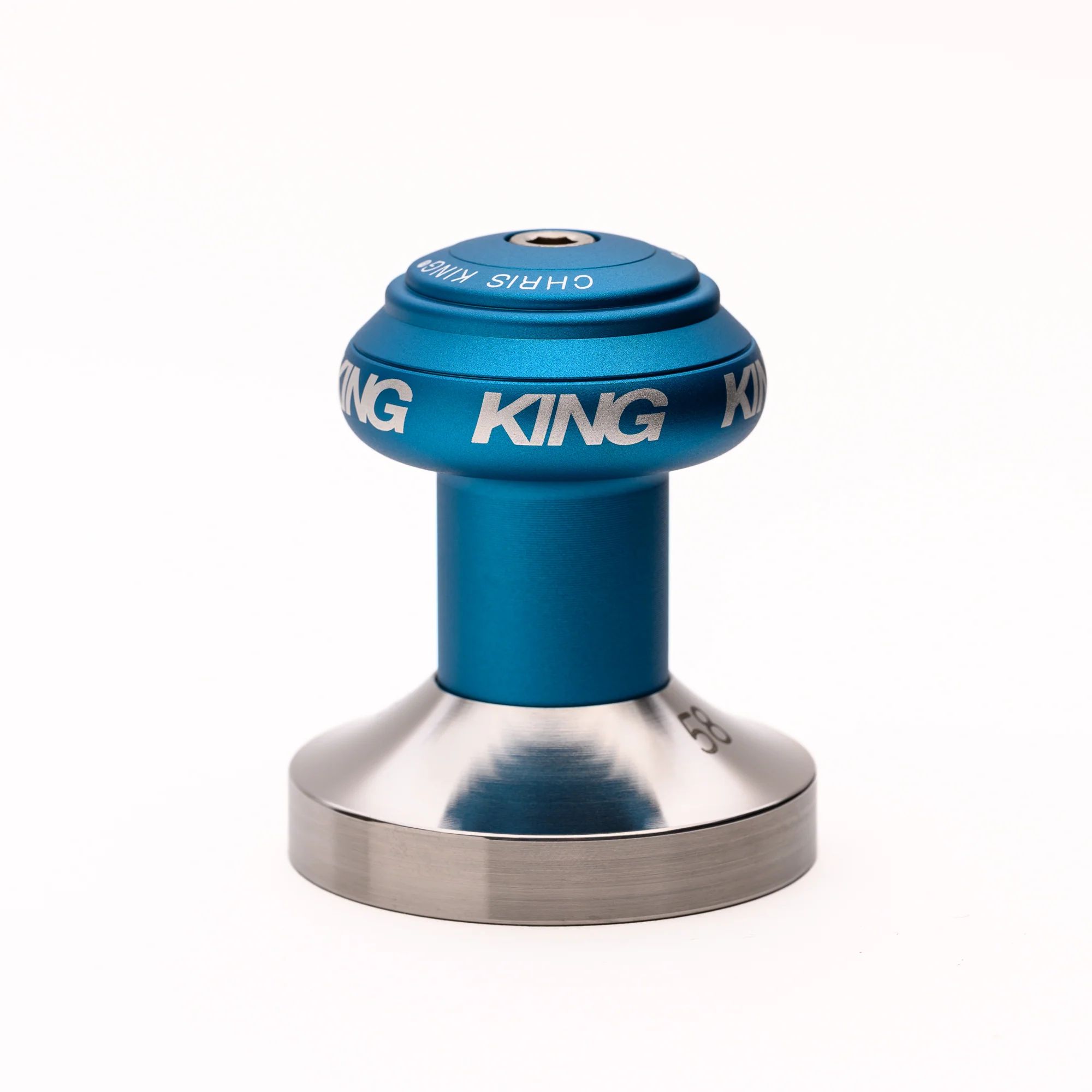CHRIS KING ESPRESSO TAMPER, 58MM, FLAT, MATTE TURQUOISE