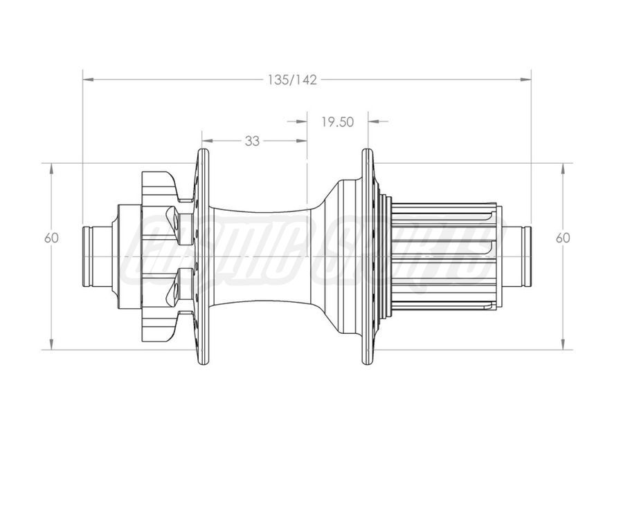 WHITE INDUSTRIES XMR 6-BOLT DISC HUB REAR, 142X12MM, 32 H., SRAM XD