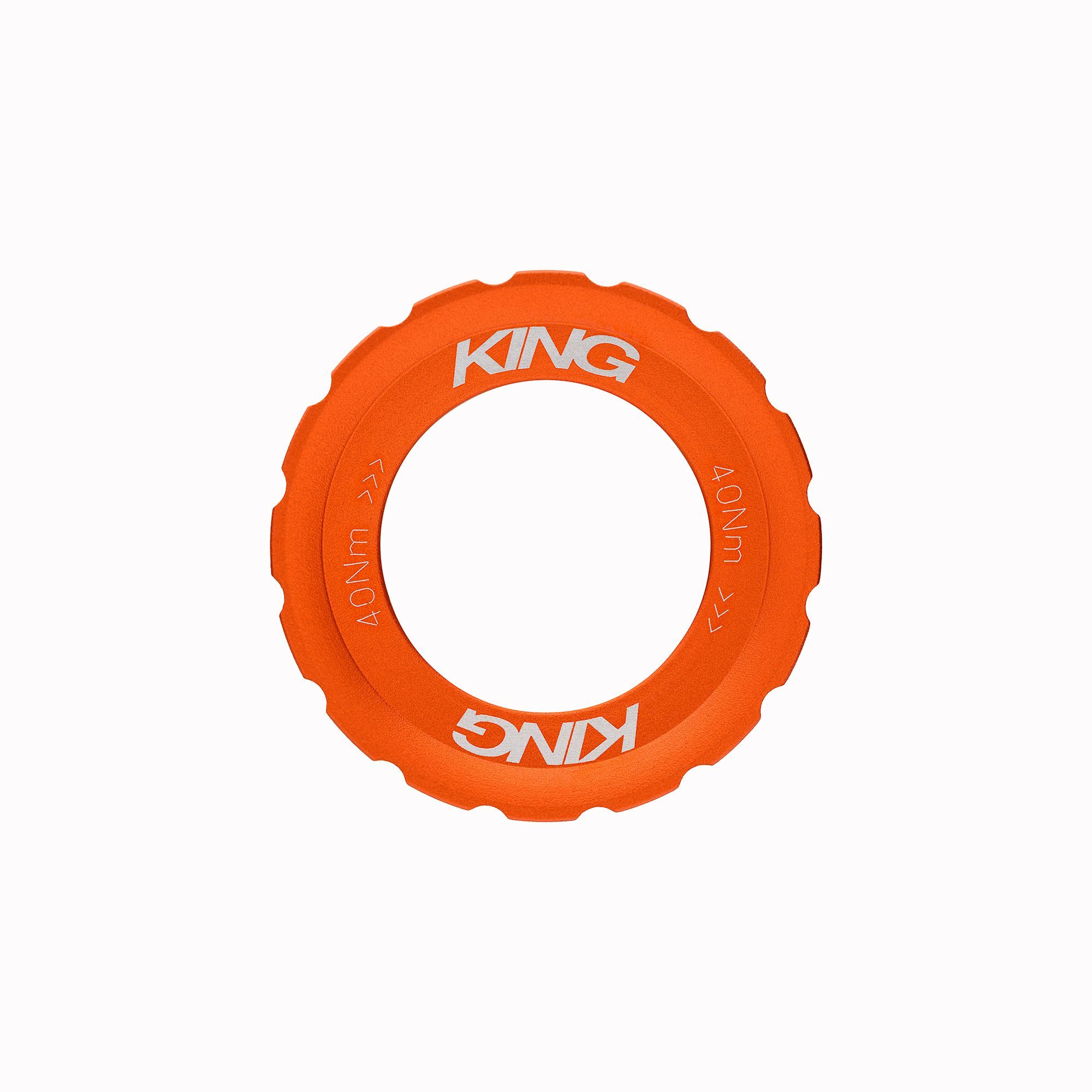 CHRIS KING CENTERLOCK LOCKRING, EXTERNAL SPLINE, MATTE MANGO CHRIS KING CENTERLOCK LOCKRING, EXTERNAL SPLINE, MATTE MANGO