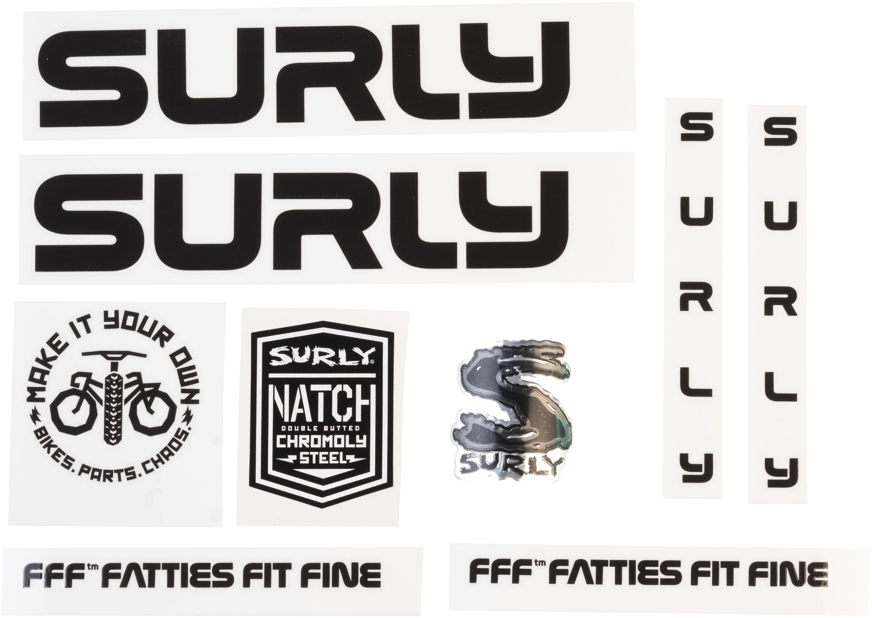 SURLY GRAPPLER FRAME DECAL INCL. HEADBADGE, WHITE SURLY GRAPPLER FRAME DECAL INCL. HEADBADGE, WHITE