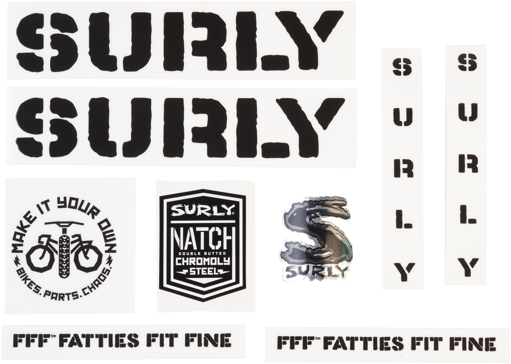 SURLY OVERSPRAY MAKE IT YOUR OWN DECAL SET, BLACK SURLY OVERSPRAY MAKE IT YOUR OWN DECAL SET, BLACK