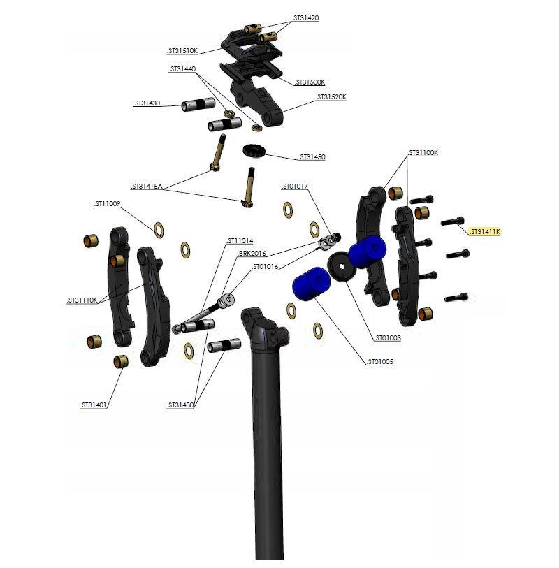 CANE CREEK ARM SCREW, M4X16, THUDBUSTER G3 ST CANE CREEK ARM SCREW, M4X16, THUDBUSTER G3 ST