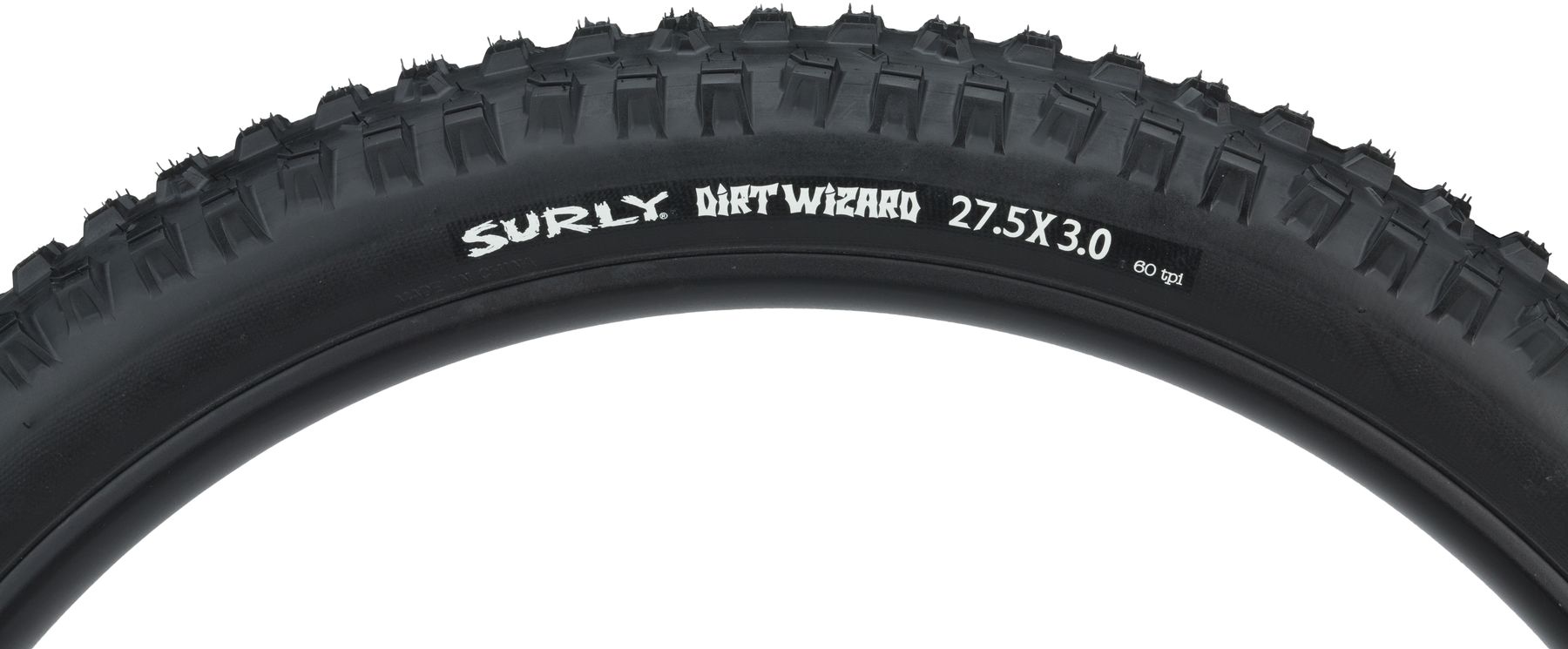 SURLY DIRT WIZARD 27.5+ FOLDING TIRE, 27.5X3.00", 75-584, 60TPI, TUBELESS READY SURLY DIRT WIZARD 27.5+ FOLDING TIRE, 27.5X3.00", 75-584, 60TPI, TUBELESS READY