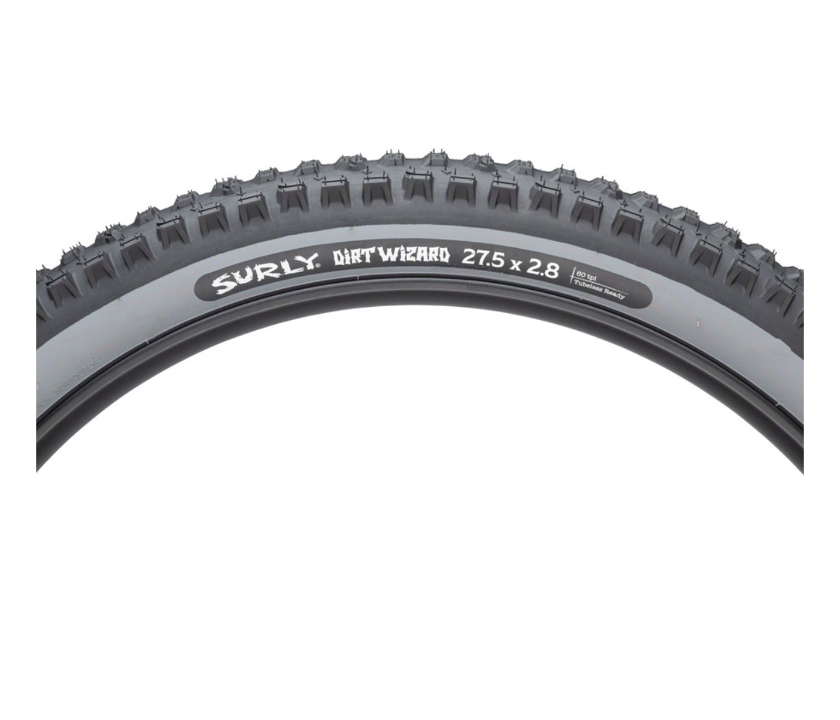 SURLY DIRT WIZARD FOLDING TIRE, 27.5X2.80", 71-584, 60TPI, TUBELESS READY, BLACK/SLATE SURLY DIRT WIZARD FOLDING TIRE, 27.5X2.80", 71-584, 60TPI, TUBELESS READY, BLACK/SLATE