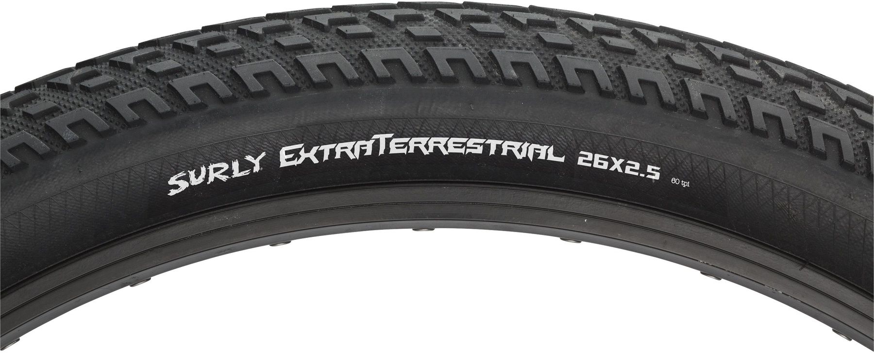 SURLY EXTRATERRESTRIAL FOLDING TIRE, 26X2.50", 64-559, 60TPI, TUBELESS READY SURLY EXTRATERRESTRIAL FOLDING TIRE, 26X2.50", 64-559, 60TPI, TUBELESS READY
