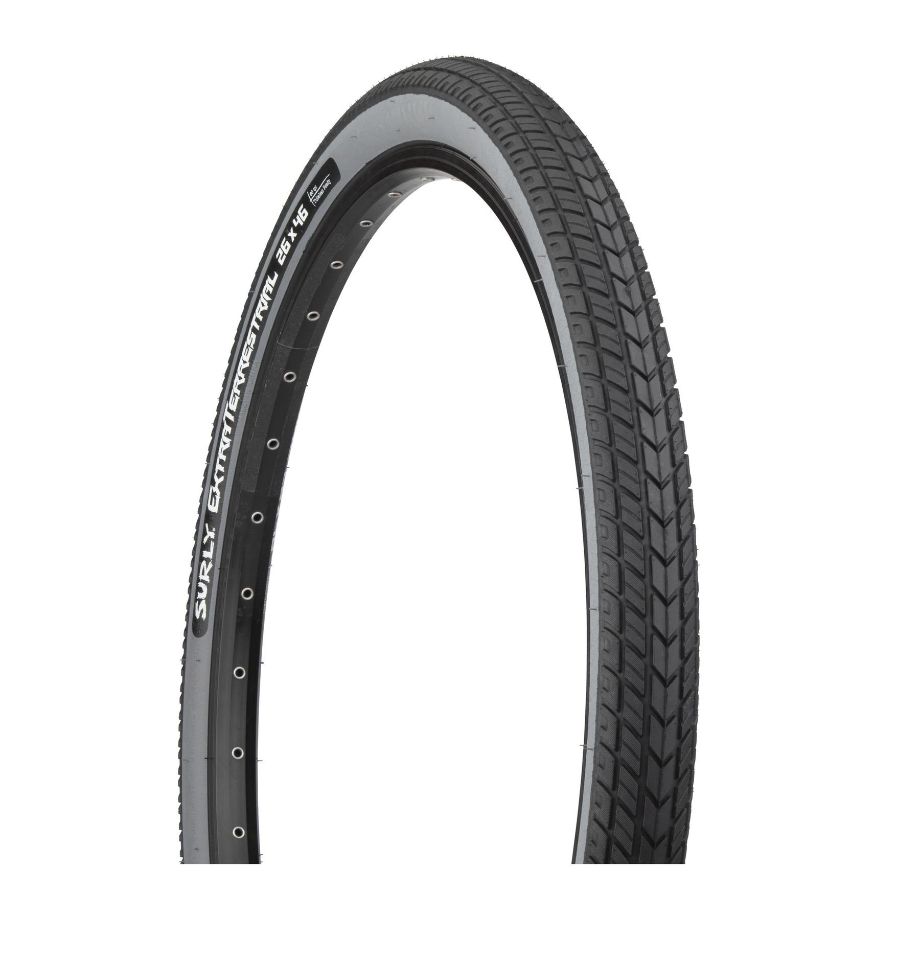 SURLY EXTRATERRESTRIAL FOLDING TIRE, 26X46C, 46-559, 60TPI, TUBELESS READY, BLACK/SLATE SURLY EXTRATERRESTRIAL FOLDING TIRE, 26X46C, 46-559, 60TPI, TUBELESS READY, BLACK/SLATE