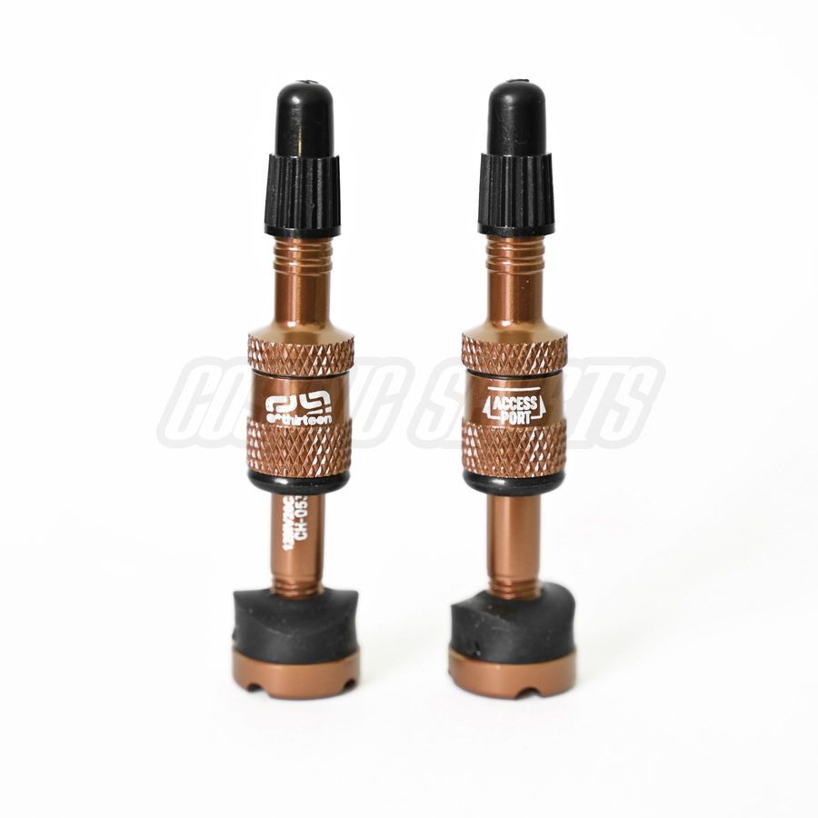 E*THIRTEEN QUICK FILL TUBELESS PRESTA VALVES, 16-24MM DEPTH, 2 PCS., BRONZE E*THIRTEEN QUICK FILL TUBELESS PRESTA VALVES, 16-24MM DEPTH, 2 PCS., BRONZE