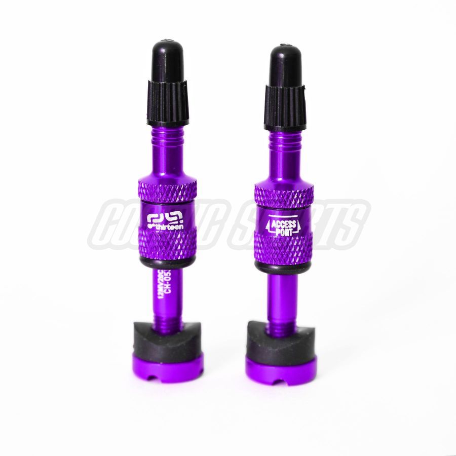 E*THIRTEEN QUICK FILL TUBELESS PRESTA VALVES, 23-31MM DEPTH, 2 PCS., EGGPLANT E*THIRTEEN QUICK FILL TUBELESS PRESTA VALVES, 23-31MM DEPTH, 2 PCS., EGGPLANT