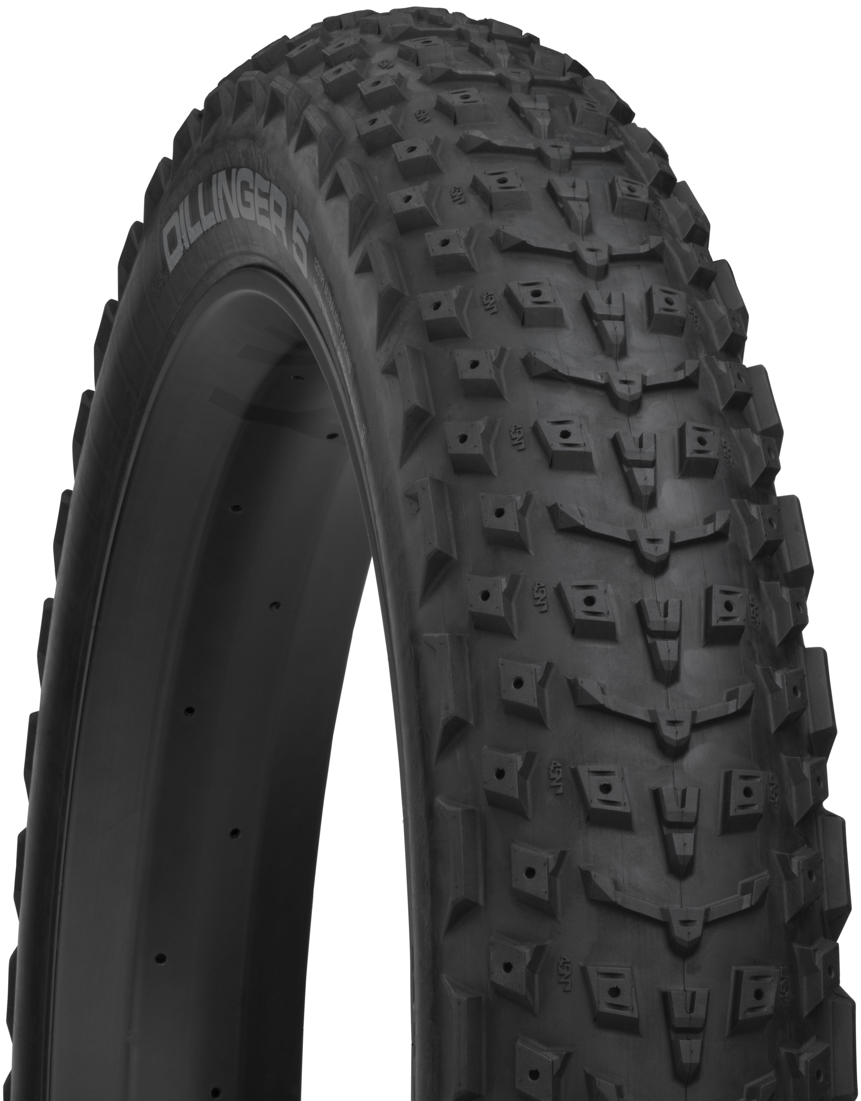 45NRTH DILLINGER 5 FOLDING TIRE, 26X4.6", 116-559, SPIKE READY, 120TPI, TUBELESS READY 45NRTH DILLINGER 5 FOLDING TIRE, 26X4.6", 116-559, SPIKE READY, 120TPI, TUBELESS READY