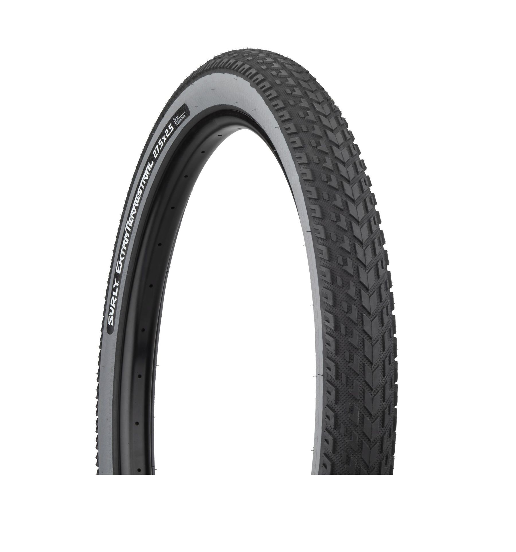 SURLY EXTRATERRESTRIAL FOLDING TIRE, 27.5X2.50", 64-584, 60TPI, TUBELESS READY, BLACK/SLATE SURLY EXTRATERRESTRIAL FOLDING TIRE, 27.5X2.50", 64-584, 60TPI, TUBELESS READY, BLACK/SLATE