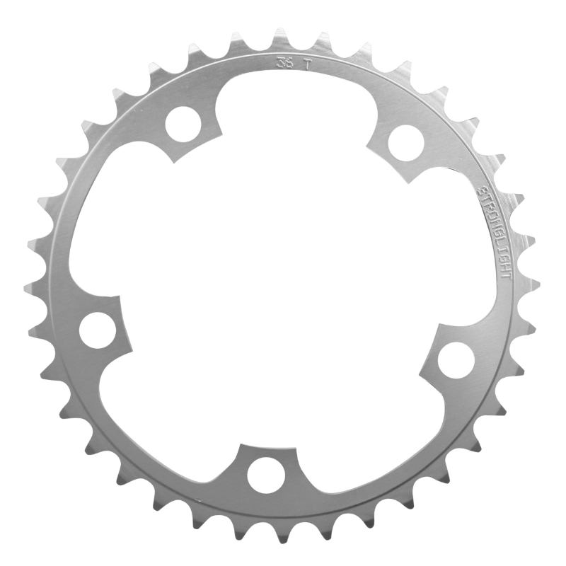 PLATEAU ROUTE 5BRA D.110 STRONGLIGHT DURAL 36DTS INTERIEUR ARGENT TYPE SHIMANO 8-9V. PLATEAU ROUTE 5BRA D.110 STRONGLIGHT DURAL 36DTS INTERIEUR ARGENT TYPE SHIMANO 8-9V.
