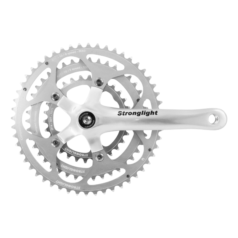 PEDALIER ROUTE STRONGLIGHT 9-10V. IMPACT ARGENT 170MM 52-42-30 COMPATIBLE 8-9V. (AXE CARRE 115MM) PEDALIER ROUTE STRONGLIGHT 9-10V. IMPACT ARGENT 170MM 52-42-30 COMPATIBLE 8-9V. (AXE CARRE 115MM)