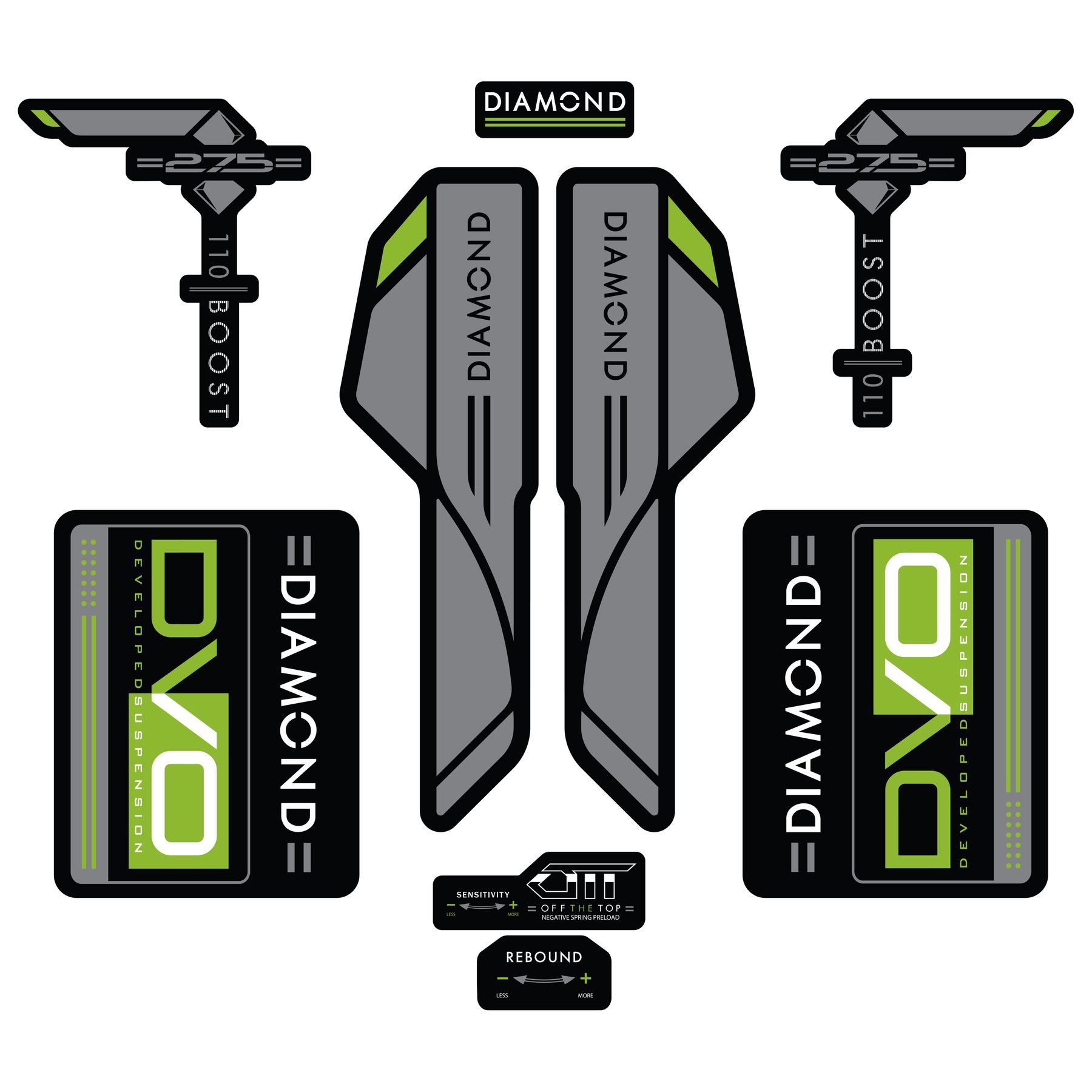 DVO DIAMOND D1 BOOST DECAL SET, 29" DVO DIAMOND D1 BOOST DECAL SET, 29"