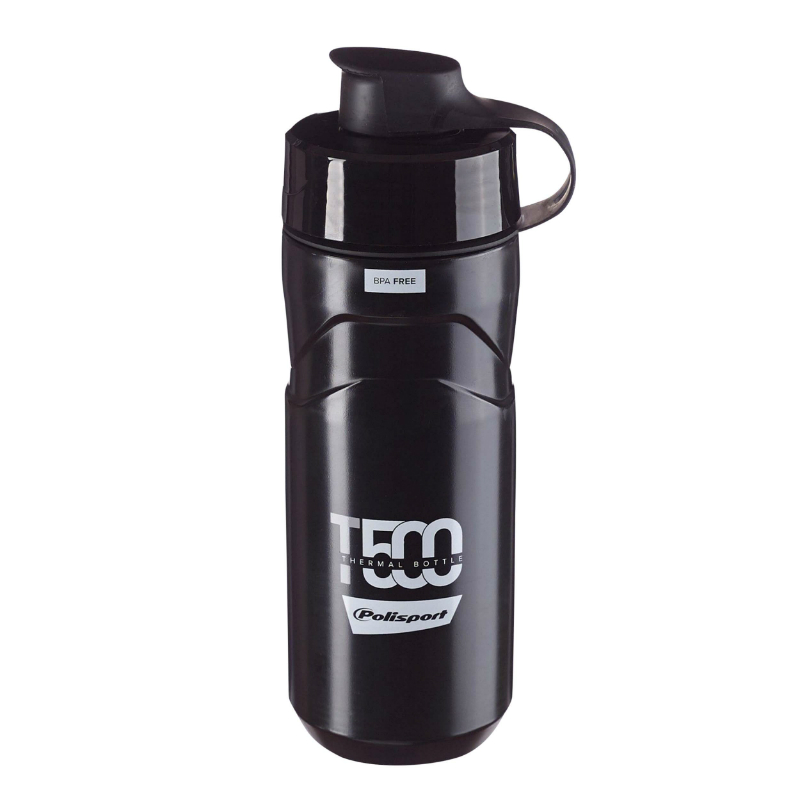 BIDON ISOTHERM POLISPORT T500 2 EN 1 4H HOT-COLD NOIR 500ML OU STANDARD 650ML AVEC BOUCHON PROPRE BIDON ISOTHERM POLISPORT T500 2 EN 1 4H HOT-COLD NOIR 500ML OU STANDARD 650ML AVEC BOUCHON PROPRE
