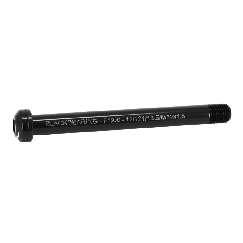 AXE TRAVERSANT - BLOCAGE ROUE AVANT BLACKBEARING FILETAGE M12X1.5MM 12X100 NOIR (121MM HORS BUTEE DONT FILETAGE 13.5MM) AXE TRAVERSANT - BLOCAGE ROUE AVANT BLACKBEARING FILETAGE M12X1.5MM 12X100 NOIR (121MM HORS BUTEE DONT FILETAGE 13.5MM)