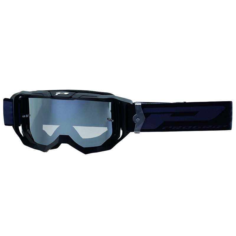 MASQUE-LUNETTES CROSS PROGRIP 3300 FL VISION GO MULTILAYERED NOIR MAT ECRAN MIROIR ARGENT ANTI-RAYURES-ANTI U.V.-ANTI-BUEE (HOMOLOGUE CE-EN-N° AC-96025 REV.2)