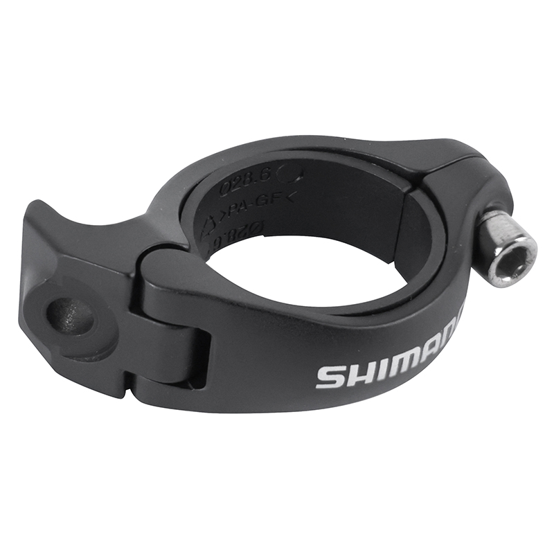 COLLIER DERAILLEUR ROUTE AVANT BRASER SHIMANO POUR ROUTE DI2 ALU NOIR DIAM. 31,8-28,6MM (MONTAGE ATELIER) COLLIER DERAILLEUR ROUTE AVANT BRASER SHIMANO POUR ROUTE DI2 ALU NOIR DIAM. 31,8-28,6MM (MONTAGE ATELIER)