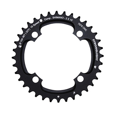 PLATEAU VTT 4BRA D.104 POUR SHIMANO STRONGLIGHT DOUBLE 36DTS EXTERIEUR NOIR 2X10V. (SAUF XT-XTR) NON FILETE 10V. - EPAISSEUR 5MM PLATEAU VTT 4BRA D.104 POUR SHIMANO STRONGLIGHT DOUBLE 36DTS EXTERIEUR NOIR 2X10V. (SAUF XT-XTR) NON FILETE 10V. - EPAISSEUR 5MM