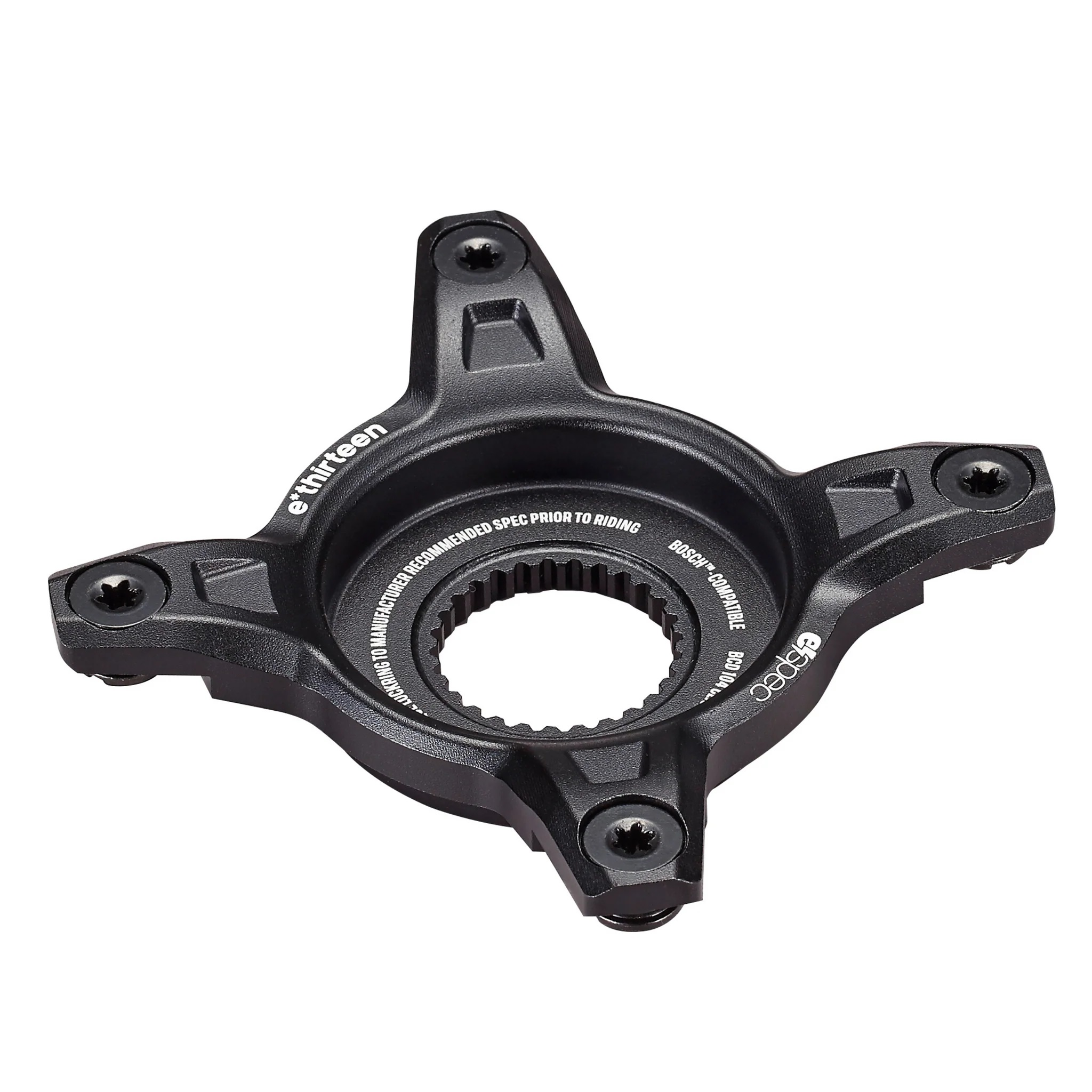 E*THIRTEEN E*SPEC DIRECT MOUNT ADAPTER, 104MM, 55MM CHAINLINE, FAZUA RIDE 60, BLACK E*THIRTEEN E*SPEC DIRECT MOUNT ADAPTER, 104MM, 55MM CHAINLINE, FAZUA RIDE 60, BLACK