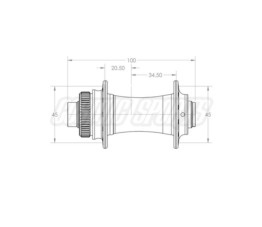 WHITE INDUSTRIES CLD DISC CENTERLOCK HUB FRONT, 100X9MM QR/100X15MM,, 24 H.