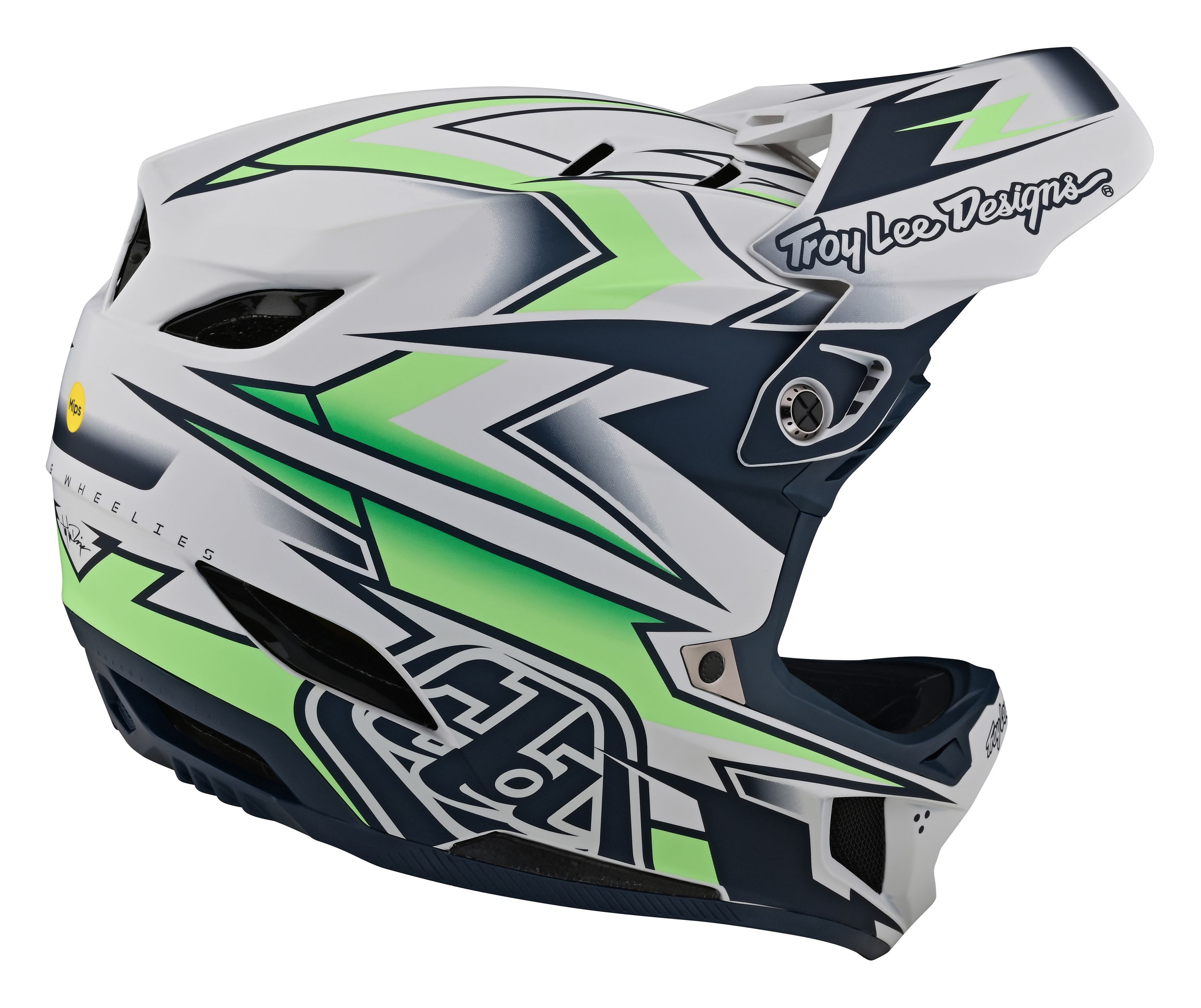TROY LEE DESIGNS D4 COMPOSITE MIPS HELMET, VOLT, WHITE, XL | 60-61CM TROY LEE DESIGNS D4 COMPOSITE MIPS HELMET, VOLT, WHITE, XL | 60-61CM
