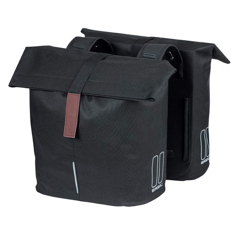 SACOCHE ARRIERE VELO DOUBLE BASIL CITY NOIR 28-32L FIXATION VELCROS SUR PORTE BAGAGE (30X18X49CM) FERMETURE PLIANT ANTI-PLUIE SACOCHE ARRIERE VELO DOUBLE BASIL CITY NOIR 28-32L FIXATION VELCROS SUR PORTE BAGAGE (30X18X49CM) FERMETURE PLIANT ANTI-PLUIE