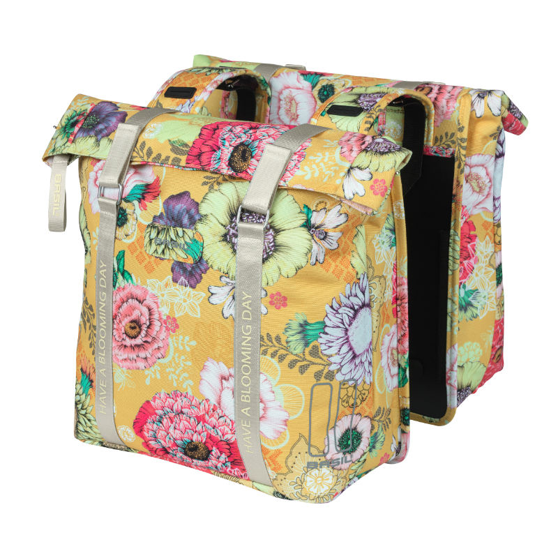 SACOCHE ARRIERE VELO DOUBLE BASIL BLOOM FIELD 28-35L JAUNE HONEY FIXATION CROCHET-RESSORT (30X15X33CM) SACOCHE ARRIERE VELO DOUBLE BASIL BLOOM FIELD 28-35L JAUNE HONEY FIXATION CROCHET-RESSORT (30X15X33CM)