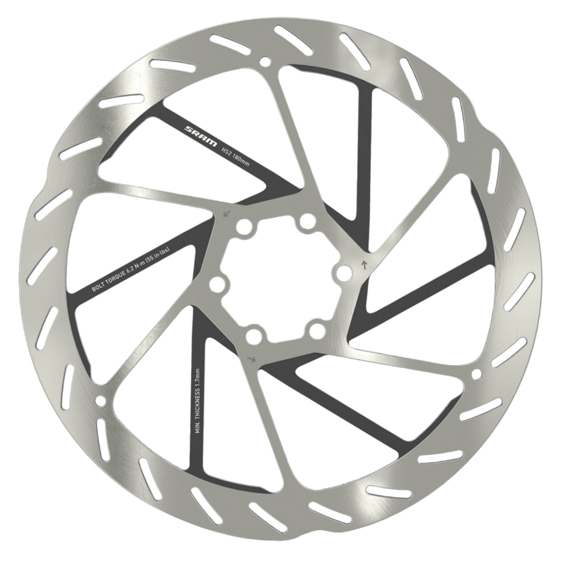 DISQUE DE FREIN VTT 6 TROUS SRAM HS2 180MM ARGENT (BORD ARRONDI) DISQUE DE FREIN VTT 6 TROUS SRAM HS2 180MM ARGENT (BORD ARRONDI)