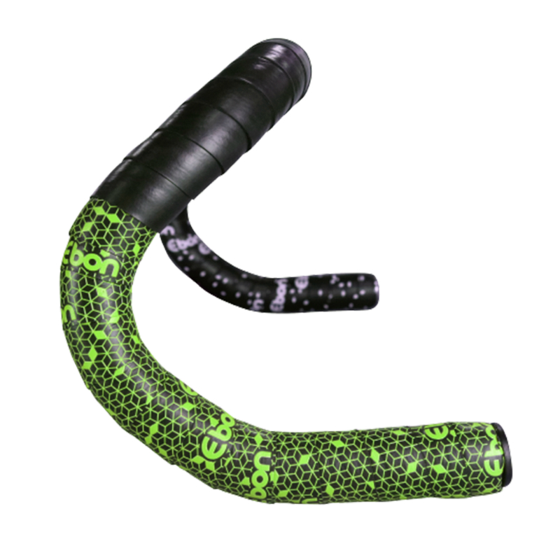 RUBAN DE GUIDON - CINTRE NEWTON EBON NOIR DEGRADE VERT AVEC BOUCHONS (CONFORTABLE EPAISSEUR 2.6MM) RUBAN DE GUIDON - CINTRE NEWTON EBON NOIR DEGRADE VERT AVEC BOUCHONS (CONFORTABLE EPAISSEUR 2.6MM)