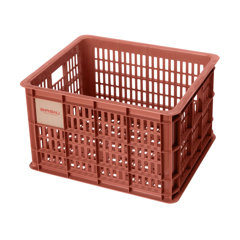 PANIER - CAISSE PLASTIQUE RECYCLE BASIL ROUGE TERRE 29L AVANT-ARRIERE PANIER - CAISSE PLASTIQUE RECYCLE BASIL ROUGE TERRE 29L AVANT-ARRIERE