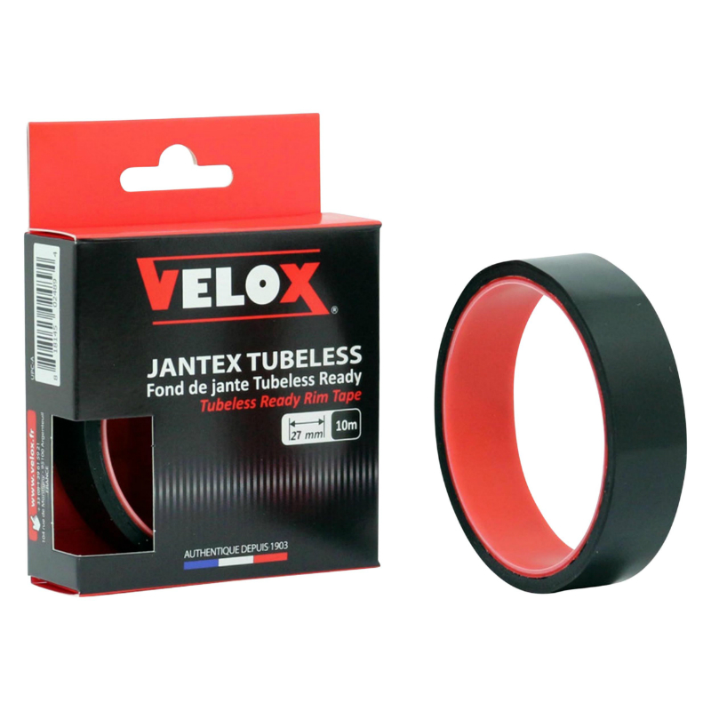 FOND DE JANTE ATELIER ADHESIF CONVERSION VTT TUBETYPE EN TUBELESS VELOX 27MM ROUE LARGEUR 25-27C (ROULEAU 10M) FOND DE JANTE ATELIER ADHESIF CONVERSION VTT TUBETYPE EN TUBELESS VELOX 27MM ROUE LARGEUR 25-27C (ROULEAU 10M)