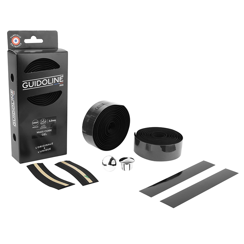 RUBAN DE GUIDON - CINTRE VELOX MAXI CORK GEL NOIR - GUIDOLINE RUBAN DE GUIDON - CINTRE VELOX MAXI CORK GEL NOIR - GUIDOLINE