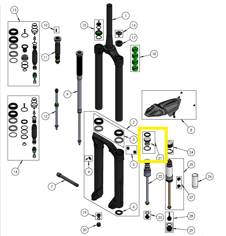 DVO AIR PISTON KIT SL, ONYX 38 D1|D2|WP SL DVO AIR PISTON KIT SL, ONYX 38 D1|D2|WP SL