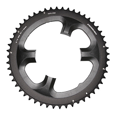 PLATEAU ROUTE 4BRA D.110 POUR SHIMANO 105 5800 STRONGLIGHT 52DTS EXTERIEUR NOIR 11V. PLATEAU ROUTE 4BRA D.110 POUR SHIMANO 105 5800 STRONGLIGHT 52DTS EXTERIEUR NOIR 11V.
