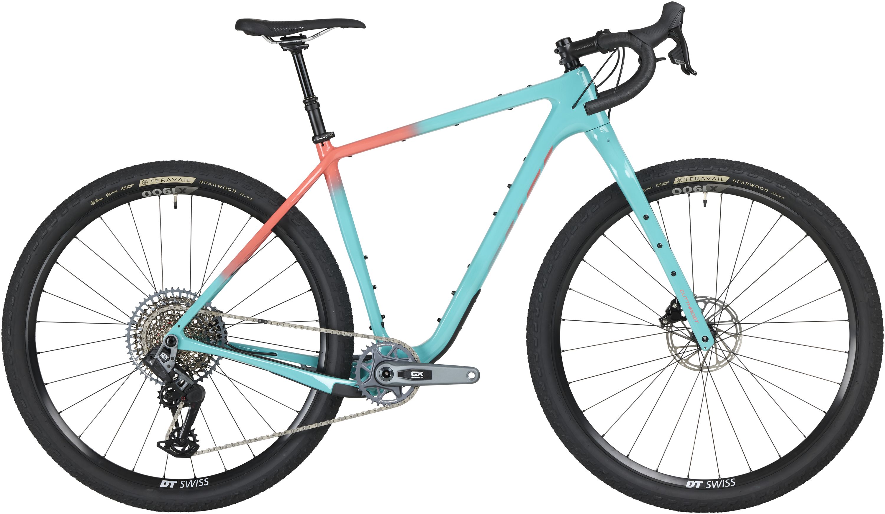 SALSA CUTTHROAT CARBON RIVAL GX AXS TRANSMISSION BIKE, 29", XL/60CM, TEAL FADE SALSA CUTTHROAT CARBON RIVAL GX AXS TRANSMISSION BIKE, 29", XL/60CM, TEAL FADE