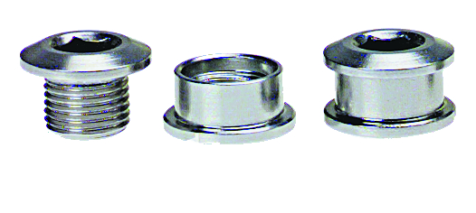 PROBLEM SOLVERS CHAINRING BOLTS AND NUTS, 6MM, SINGLESPEED, 5 PCS., CROMO, SILVER PROBLEM SOLVERS CHAINRING BOLTS AND NUTS, 6MM, SINGLESPEED, 5 PCS., CROMO, SILVER