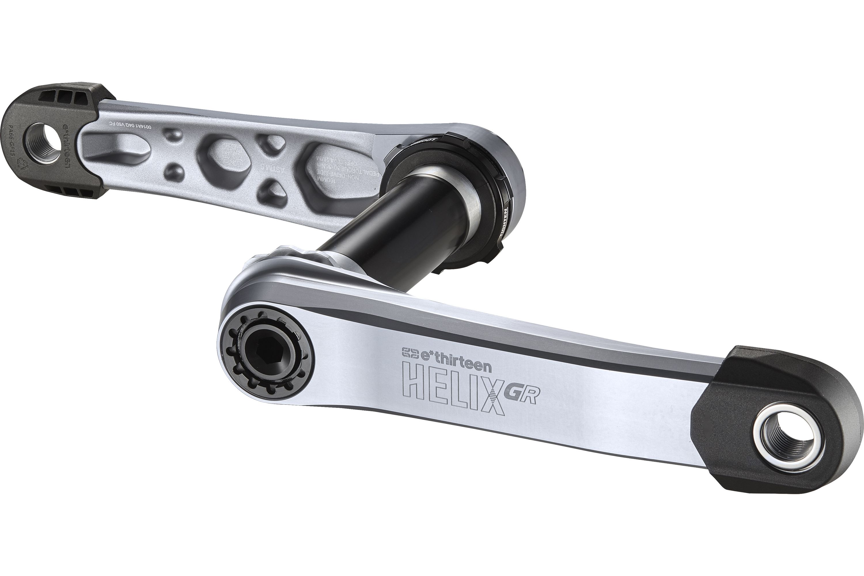 E*THIRTEEN HELIX RACE GR CRANK, 165MM, 83MM, SELF EXTRACTOR, STERLING SILVER E*THIRTEEN HELIX RACE GR CRANK, 165MM, 83MM, SELF EXTRACTOR, STERLING SILVER