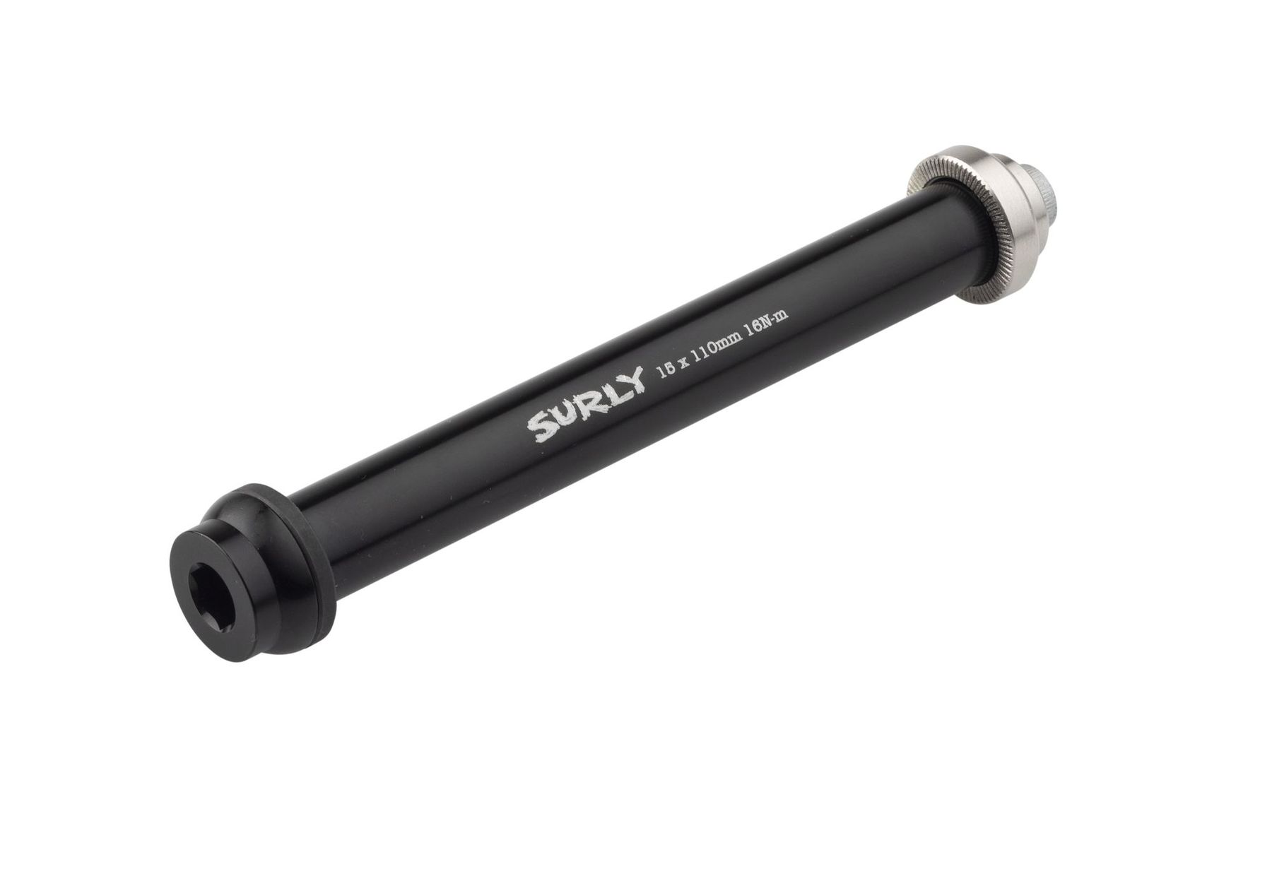 SURLY THRU-AXLE, FRONT 15X122MM, M6X1.0, 25MM, BLACK SURLY THRU-AXLE, FRONT 15X122MM, M6X1.0, 25MM, BLACK